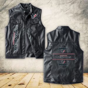 Houston Texans NFL Style Sleeveless Leather Jacket For Fans