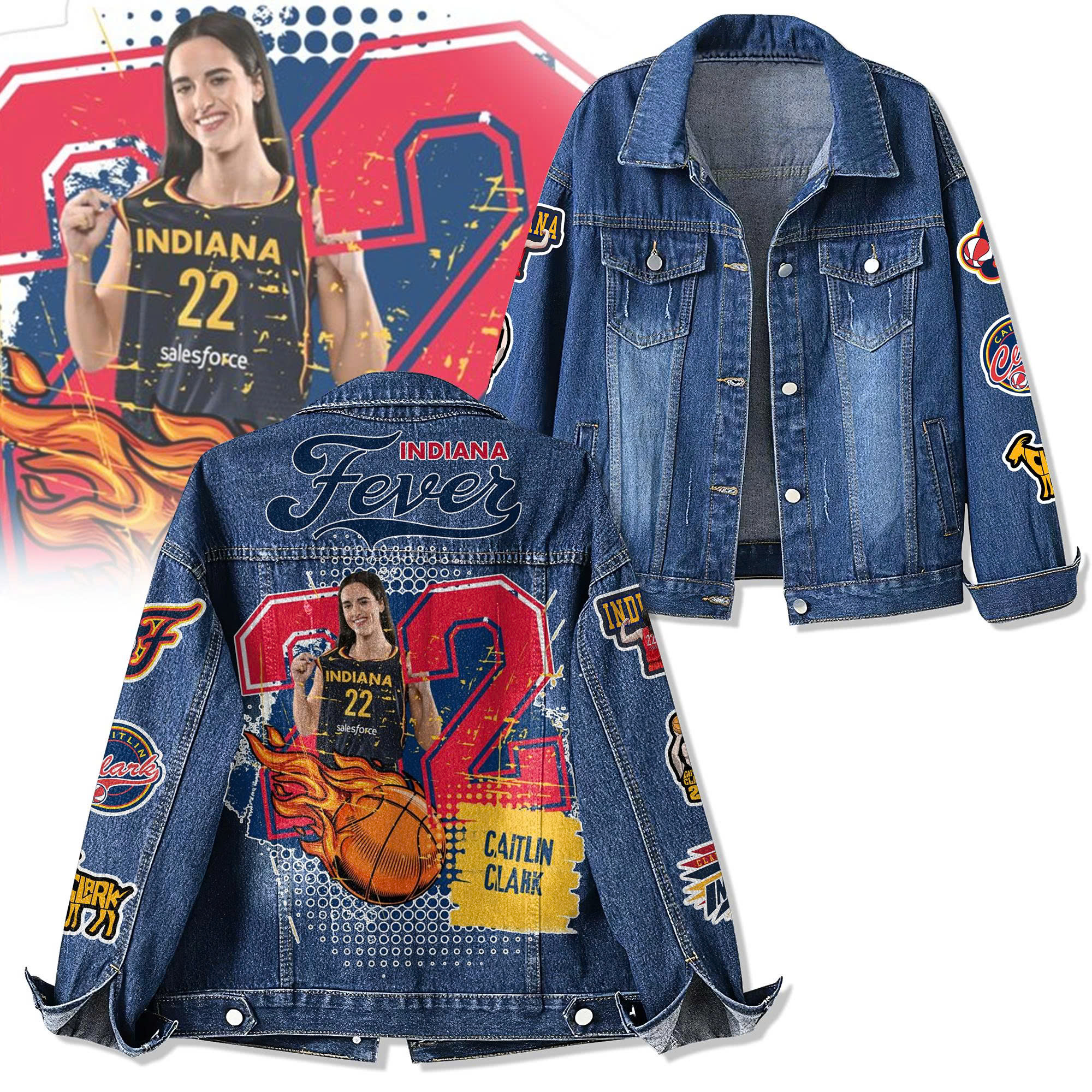 Indiana Fever WNBA Denim Jacket Gift For Fans