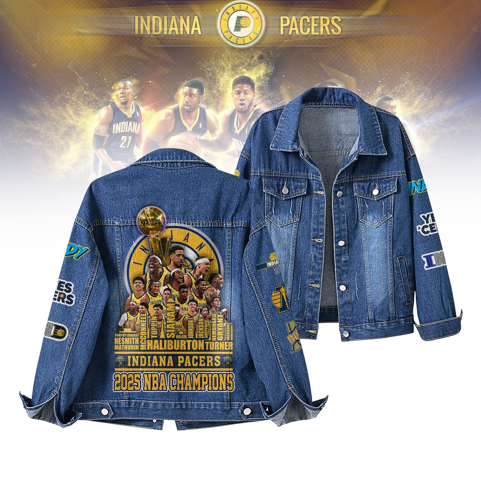 Indiana Pacers NBA Denim Jacket Gift For Fans