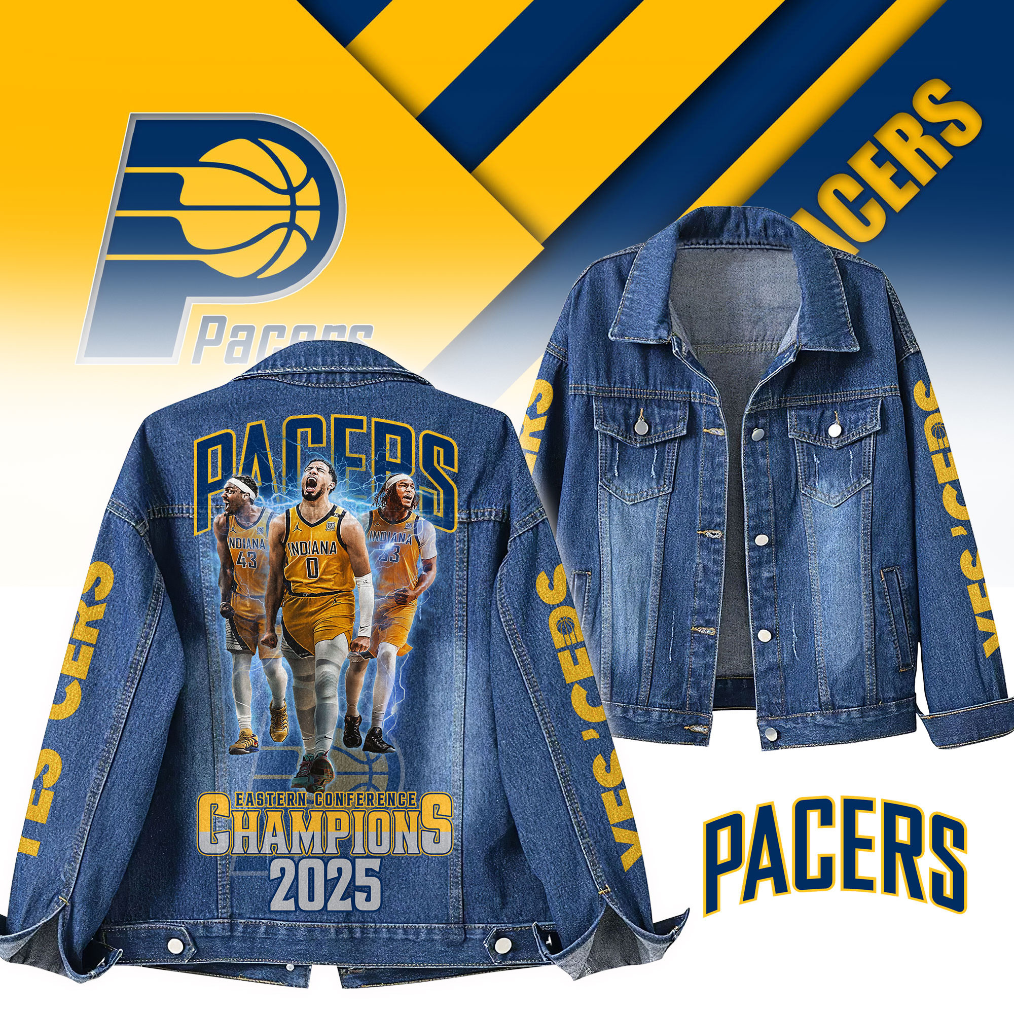 Indiana Pacers NBA Denim Jacket Gift For Fans