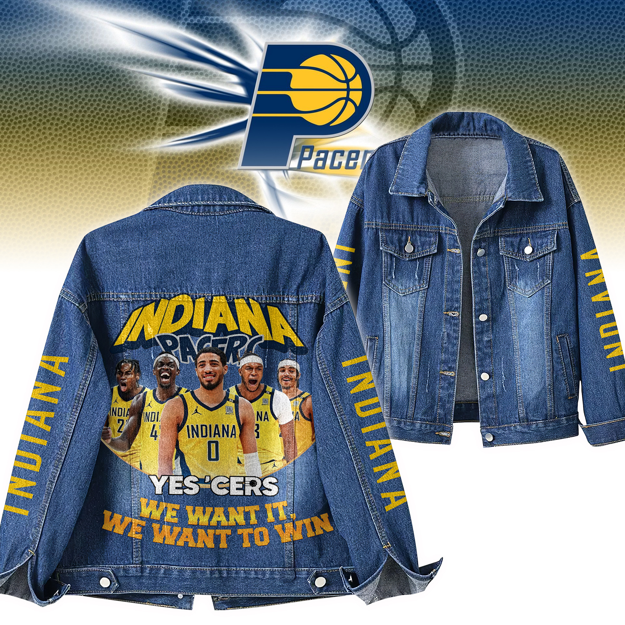 Indiana Pacers NBA Denim Jacket Gift For Fans