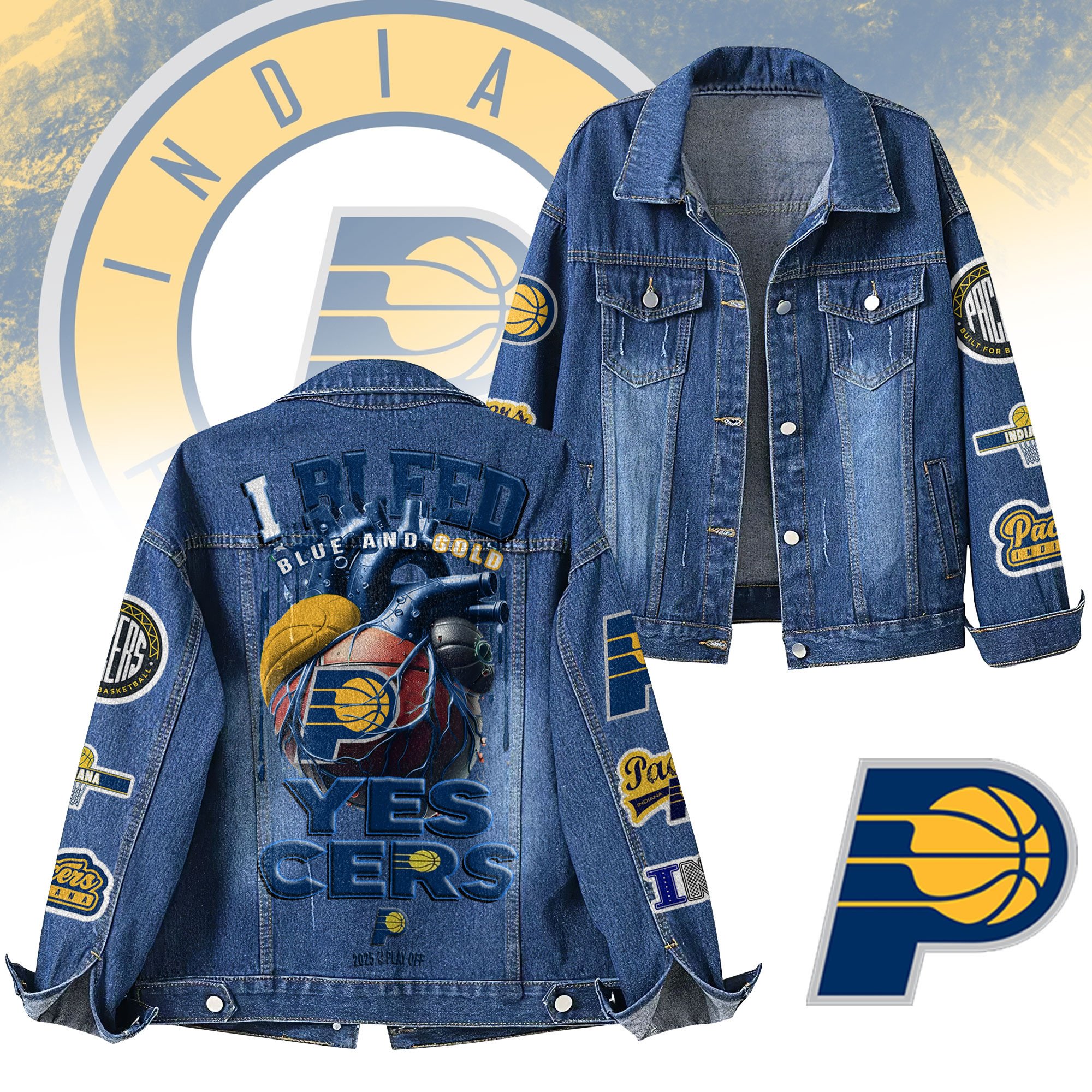Indiana Pacers NBA Denim Jacket Gift For Fans