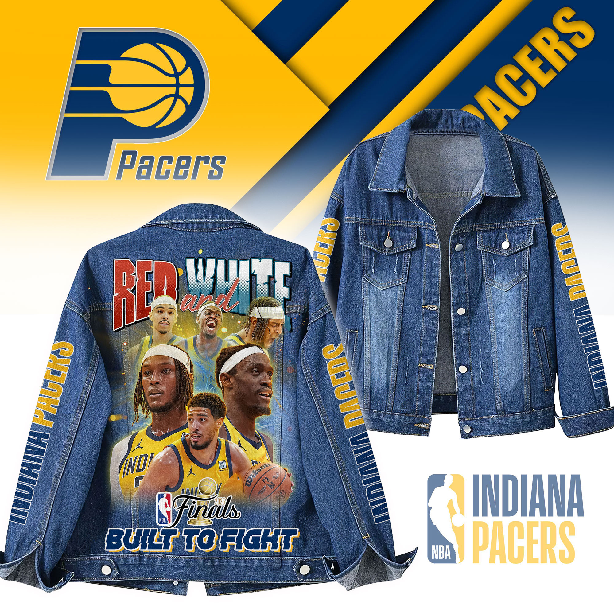 Indiana Pacers NBA Denim Jacket Gift For Fans