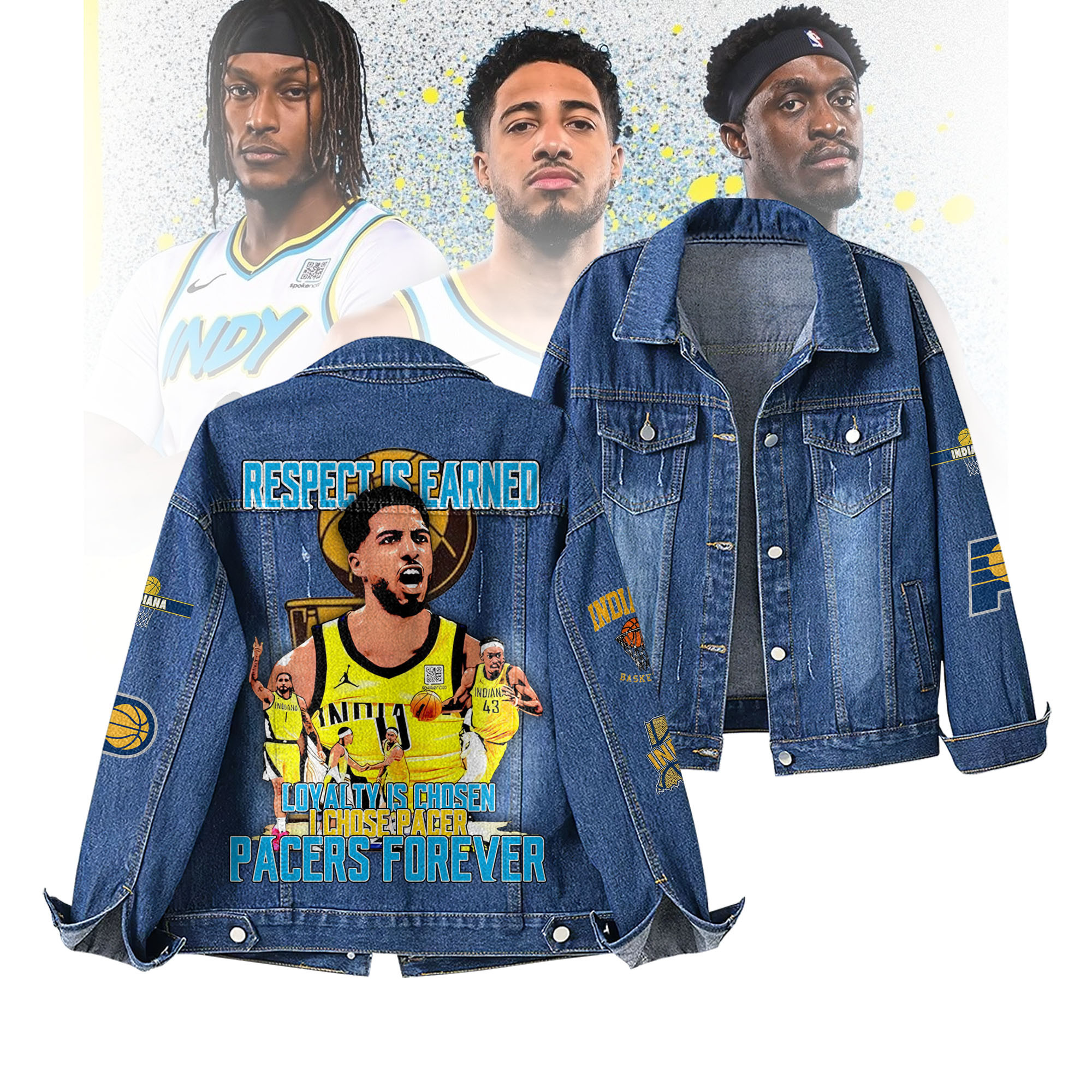Indiana Pacers NBA Denim Jacket Gift For Fans