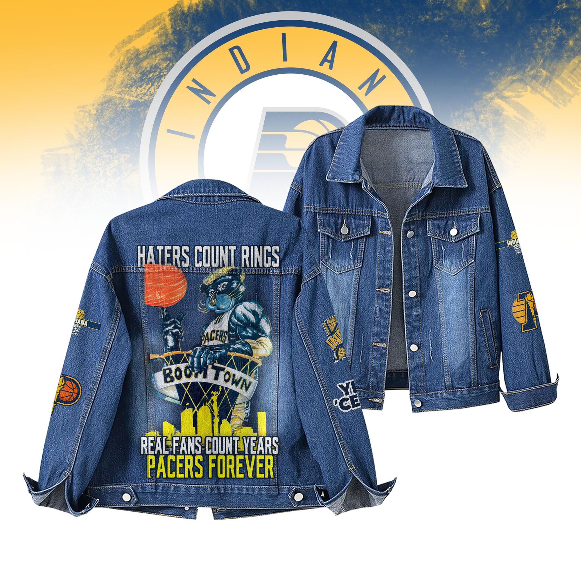 Indiana Pacers NBA Denim Jacket Gift For Fans