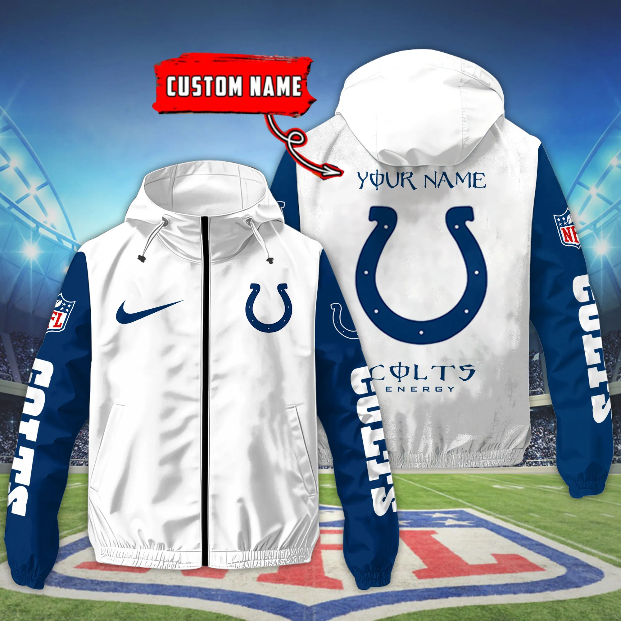 Indianapolis Colts NFL Personalized Style Windbreaker Jacket For Fans