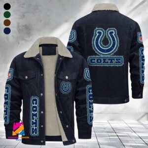 Indianapolis Colts NFL Style Fleece Thermal Cotton Jacket For Fans