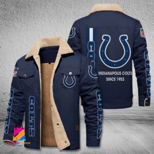 Indianapolis Colts NFL Style Fleece Thermal Cotton Jacket For Fans