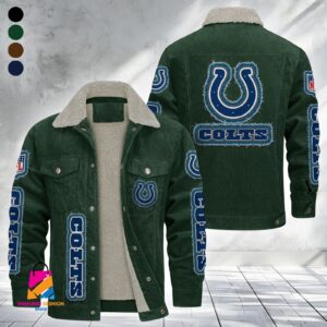 Indianapolis Colts NFL Style Fleece Thermal Cotton Jacket For Fans