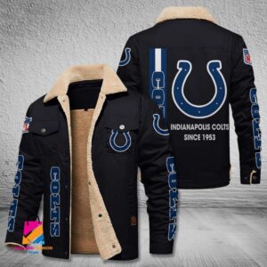 Indianapolis Colts NFL Style Fleece Thermal Cotton Jacket For Fans