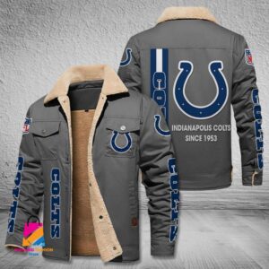 Indianapolis Colts NFL Style Fleece Thermal Cotton Jacket For Fans