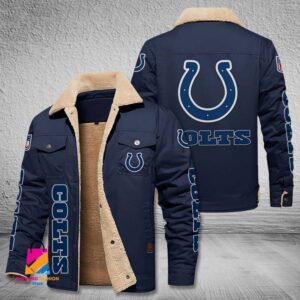 Indianapolis Colts NFL Style Fleece Thermal Cotton Jacket For Fans