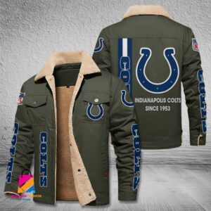Indianapolis Colts NFL Style Fleece Thermal Cotton Jacket For Fans