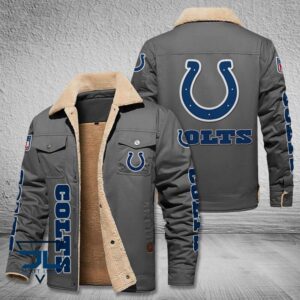 Indianapolis Colts NFL Style Fleece Thermal Cotton Jacket For Fans