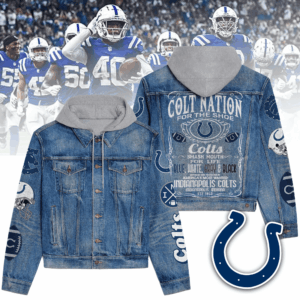 Indianapolis Colts NFL Style Hooded Denim Jacket For Fans