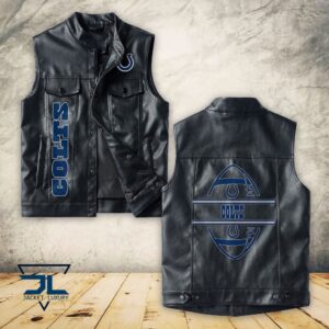 Indianapolis Colts NFL Style Sleeveless Leather Jacket For Fans