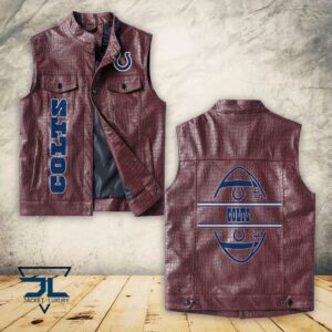 Indianapolis Colts NFL Style Sleeveless Leather Jacket For Fans