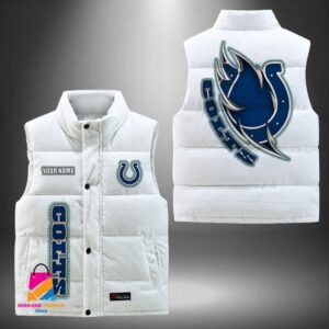 Indianapolis Colts NFL Style Sleeveless Puffer Jacket For Fans
