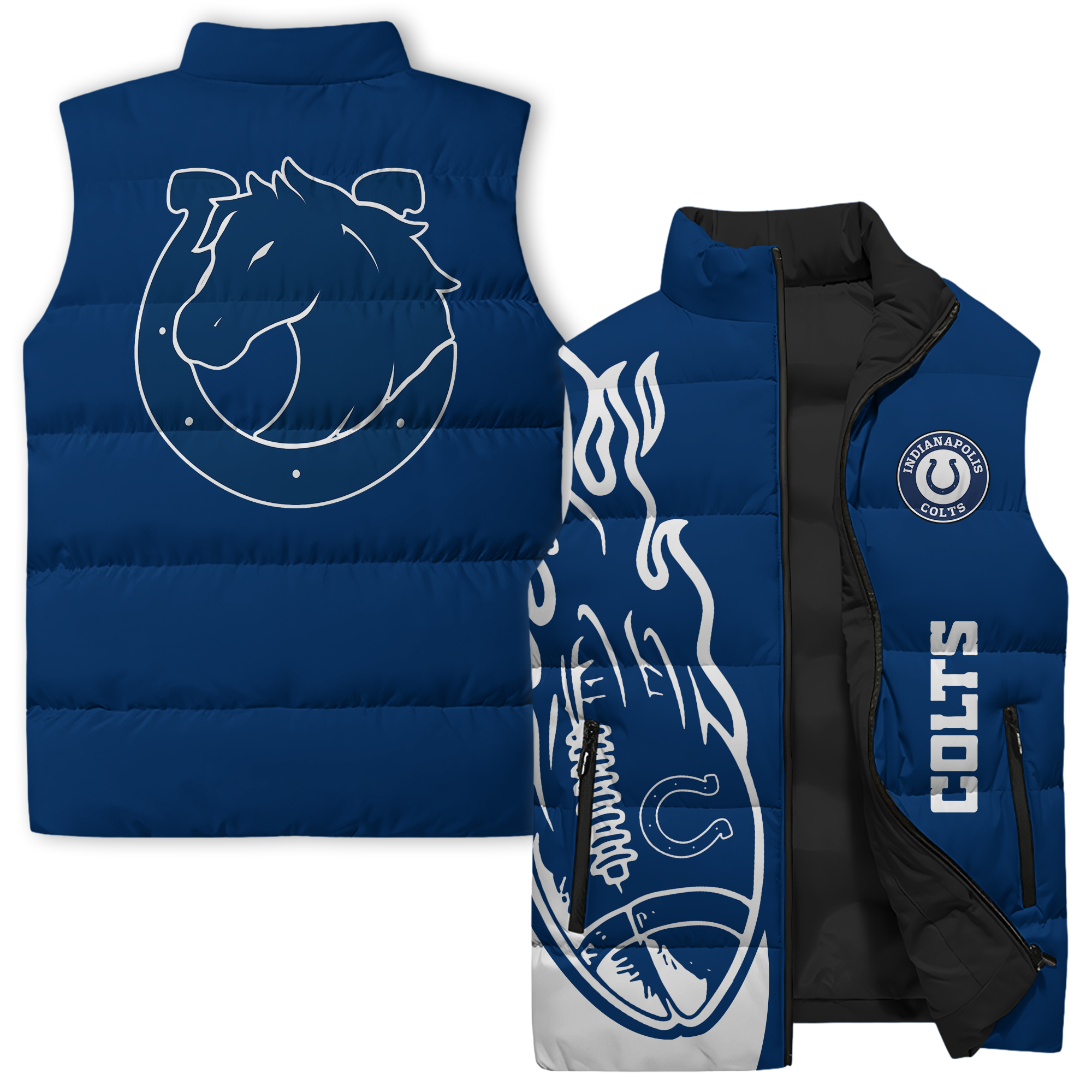 Indianapolis Colts NFL Style Sleeveless Puffer Jacket For Fans