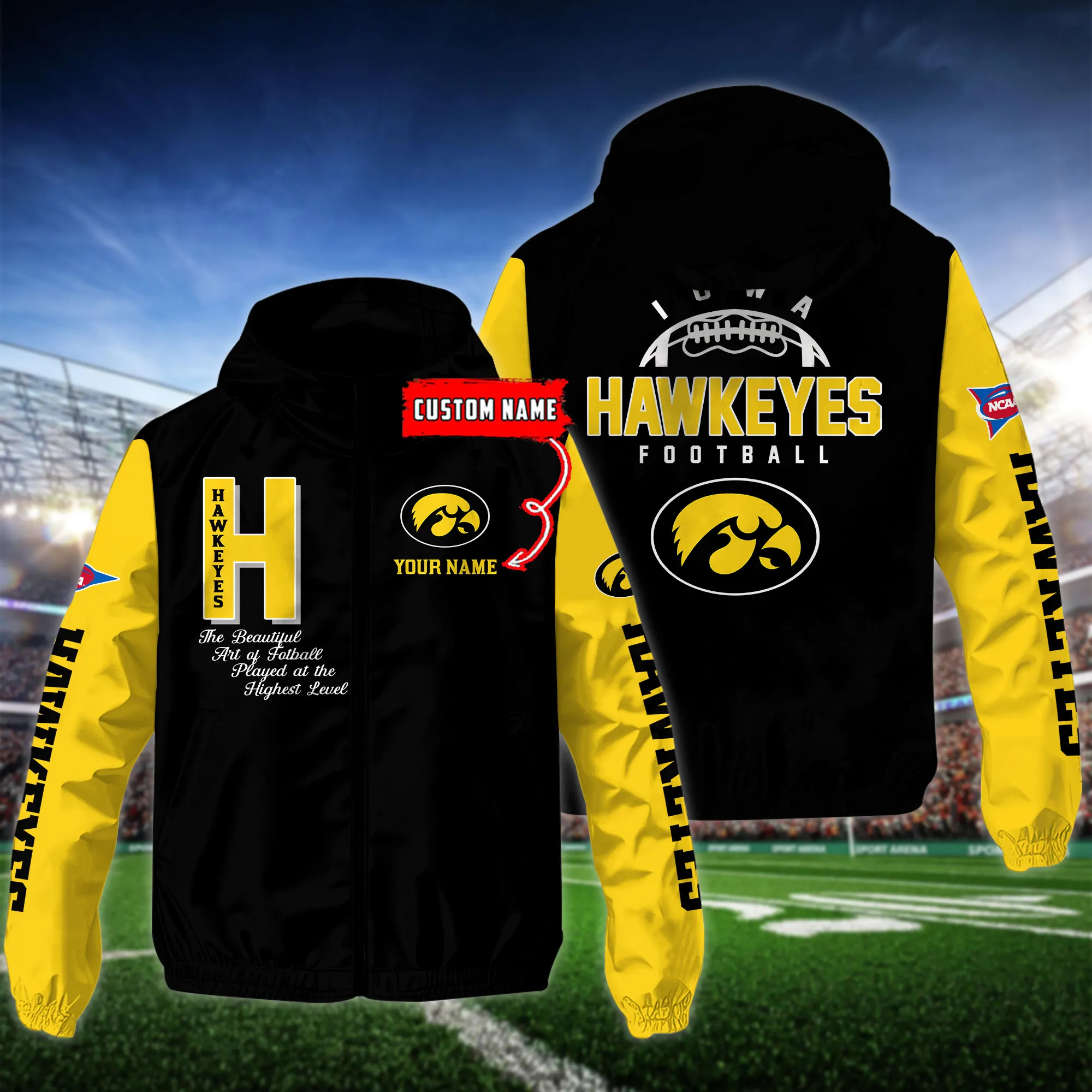Iowa Hawkeyes NCAA Personalized Style Windbreaker Jacket For Fans