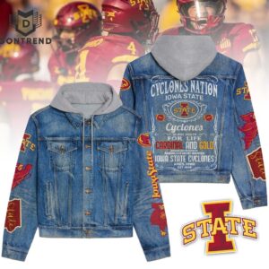 Iowa State Cyclones Nation NCAA Style Hooded Denim Jacket For Fans