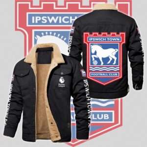 Ipswich Town F.C EPL Style Fleece Thermal Cotton Jacket For Fans