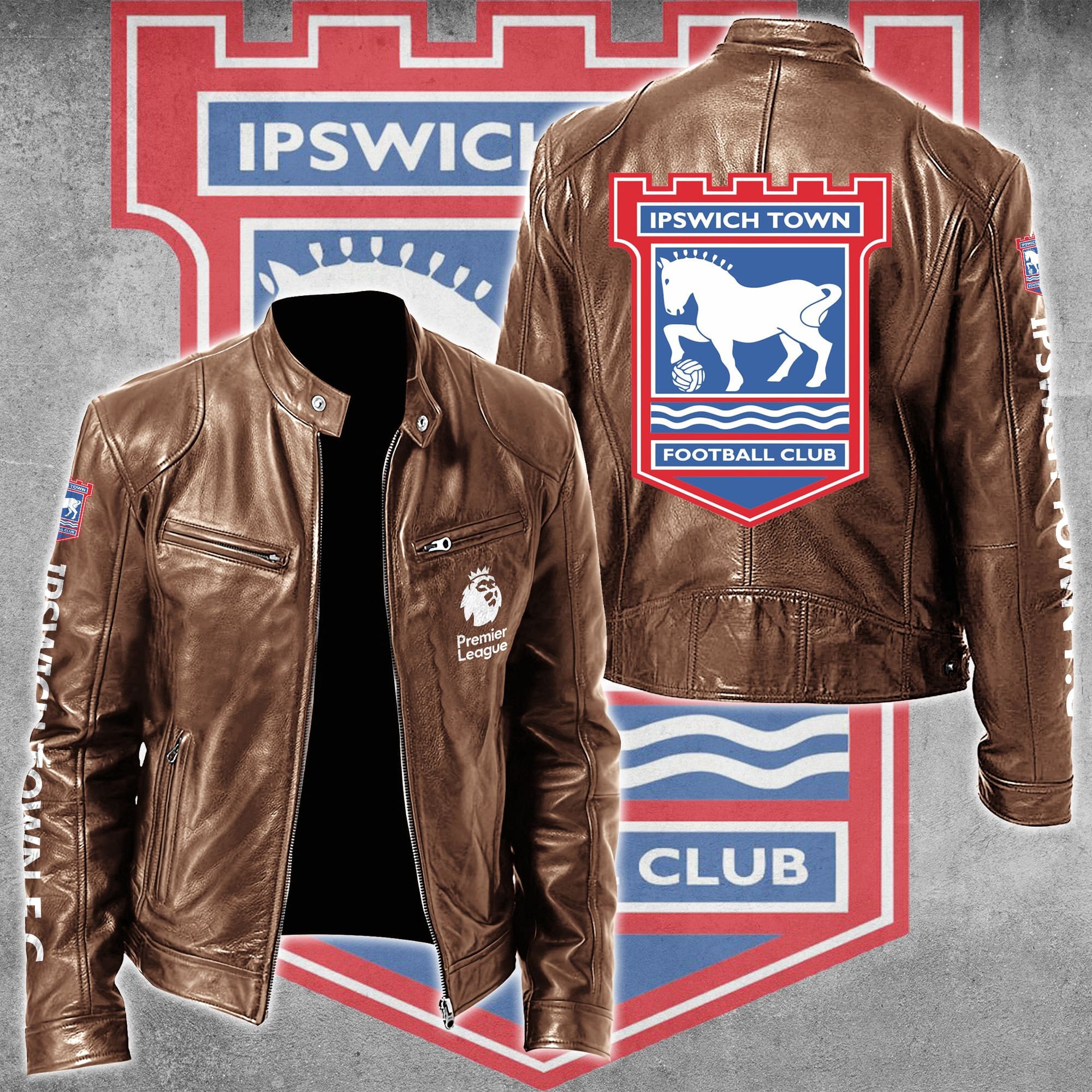 Ipswich Town F.C EPL Style Leather Jacket For Fans