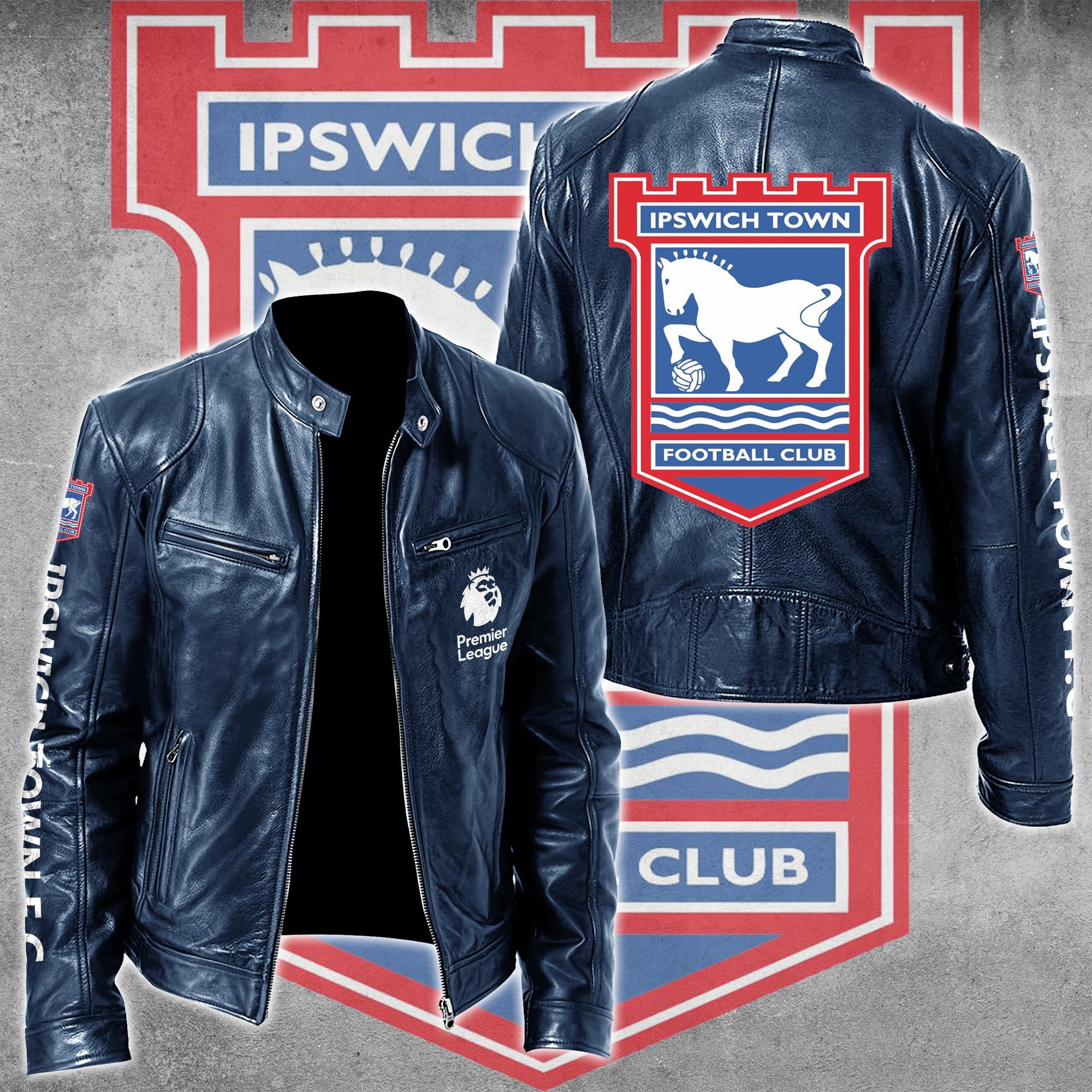 Ipswich Town F.C EPL Style Leather Jacket For Fans