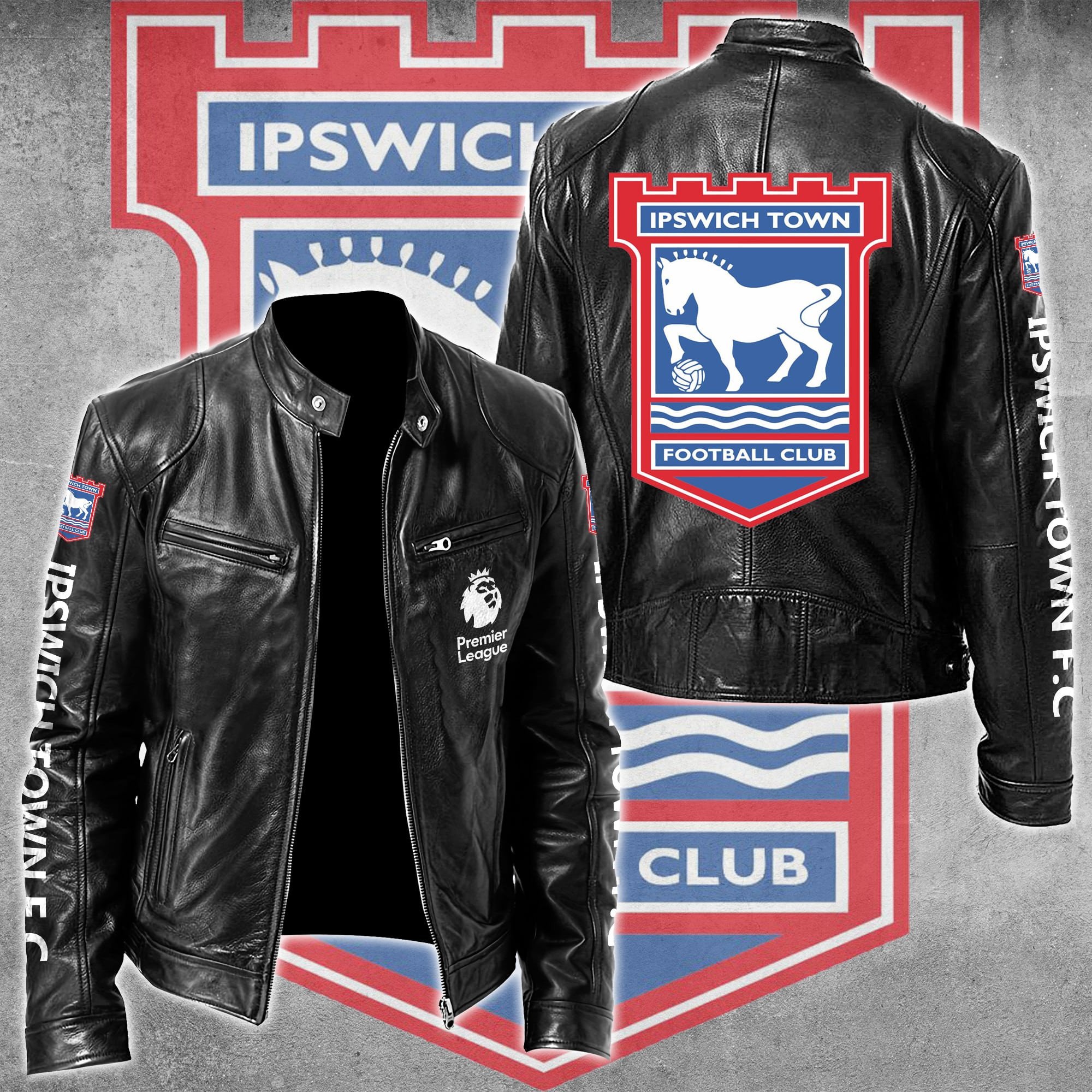 Ipswich Town F.C EPL Style Leather Jacket For Fans