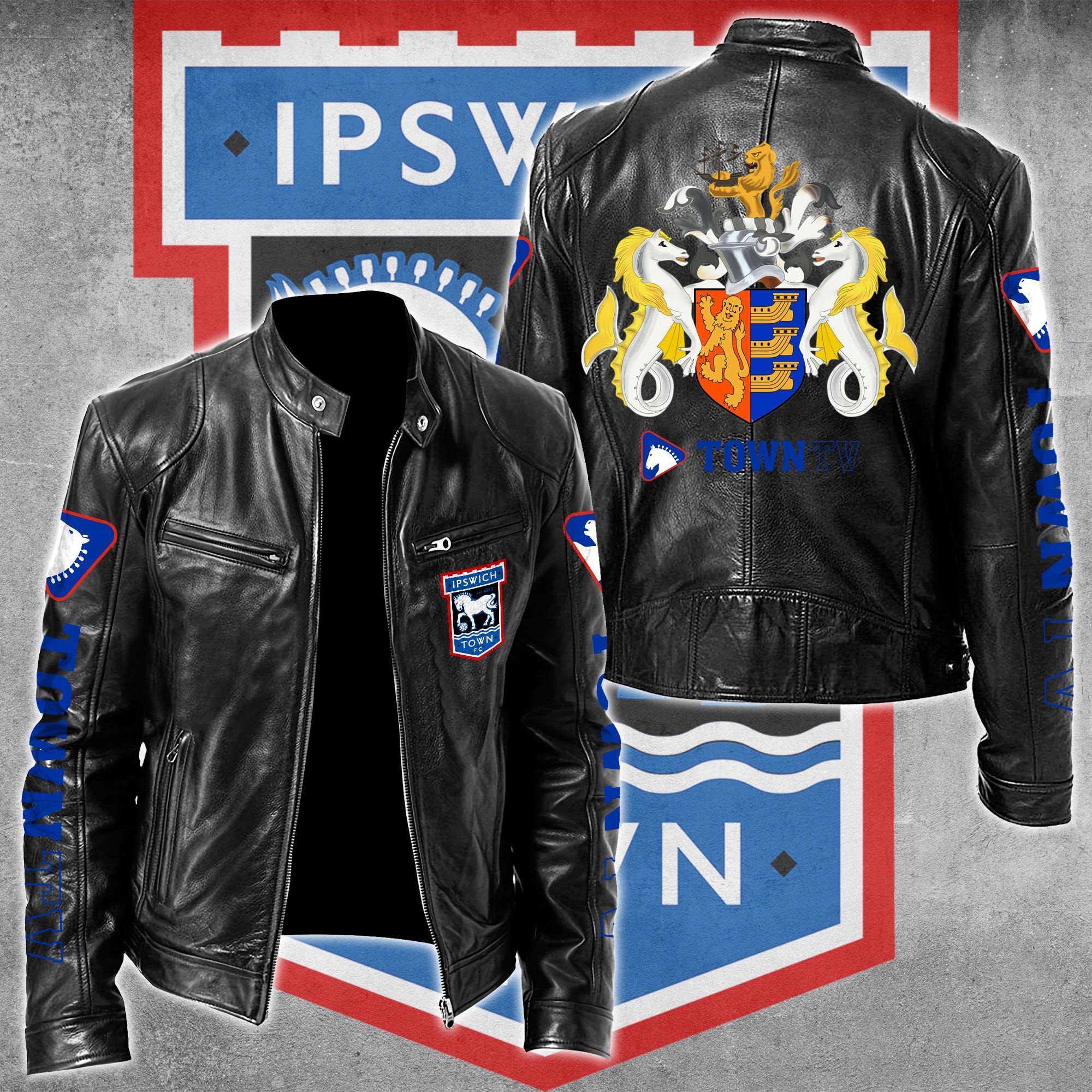 Ipswich Town F.C EPL Style Leather Jacket For Fans