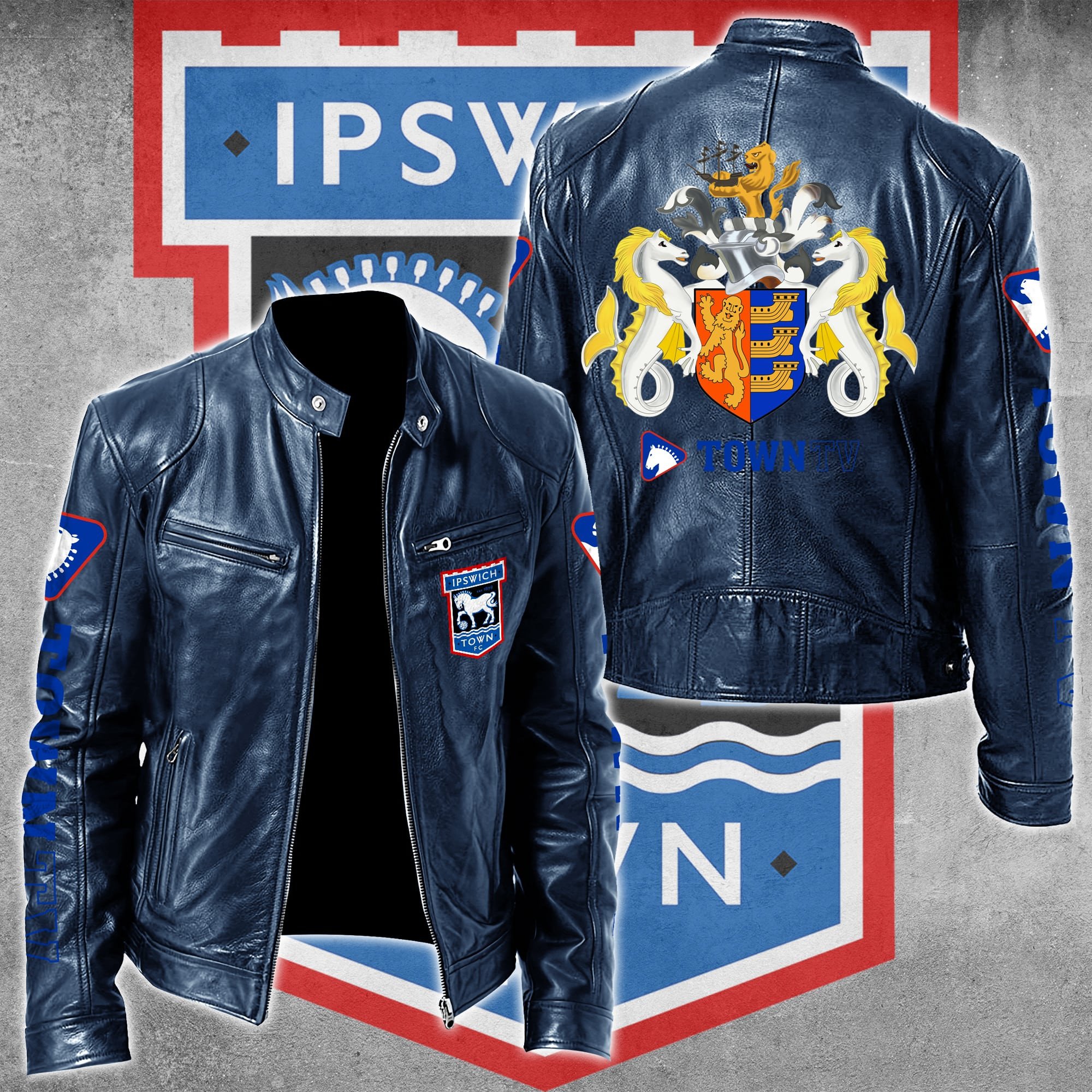 Ipswich Town F.C EPL Style Leather Jacket For Fans
