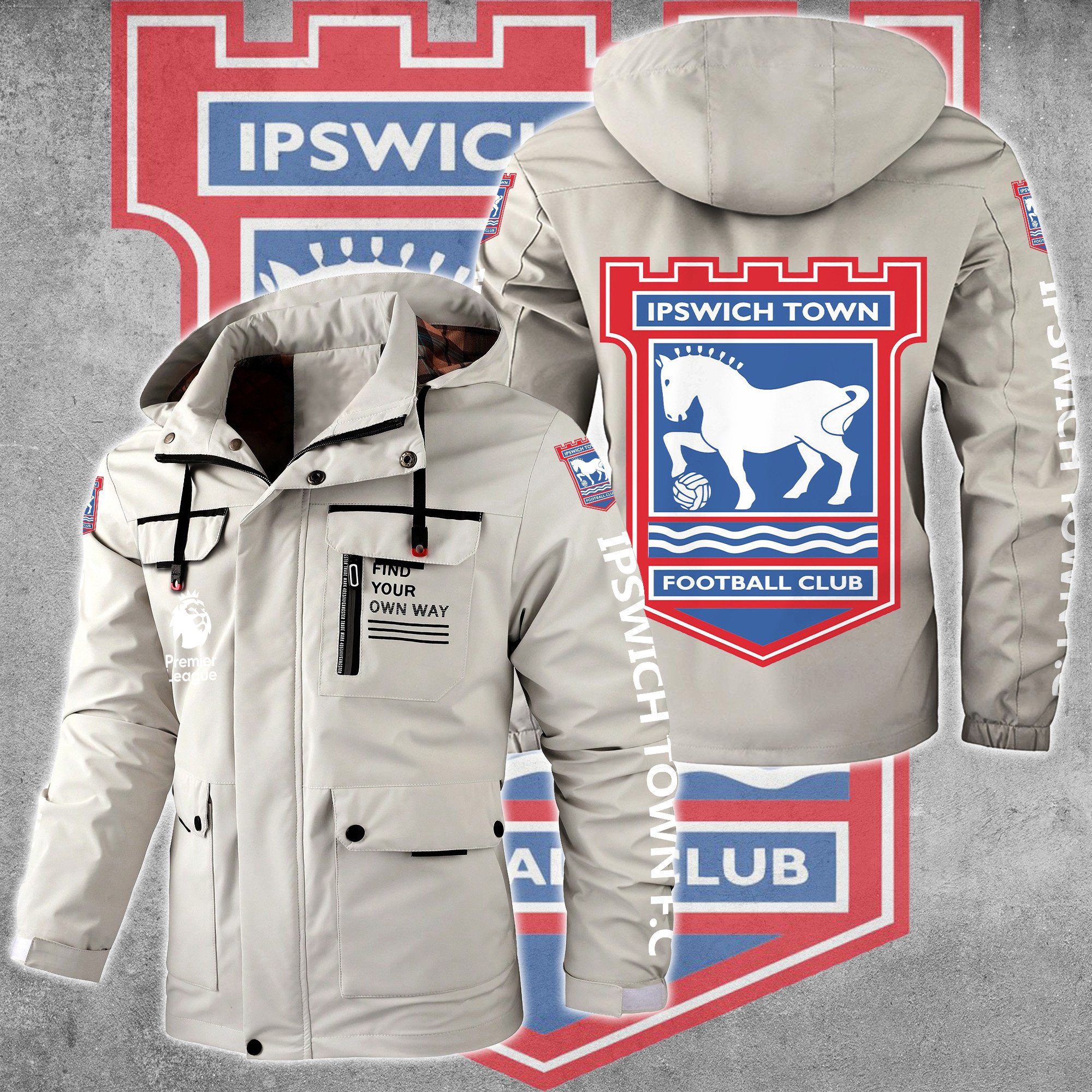 Ipswich Town F.C EPL Style Parka Jacket For Fans