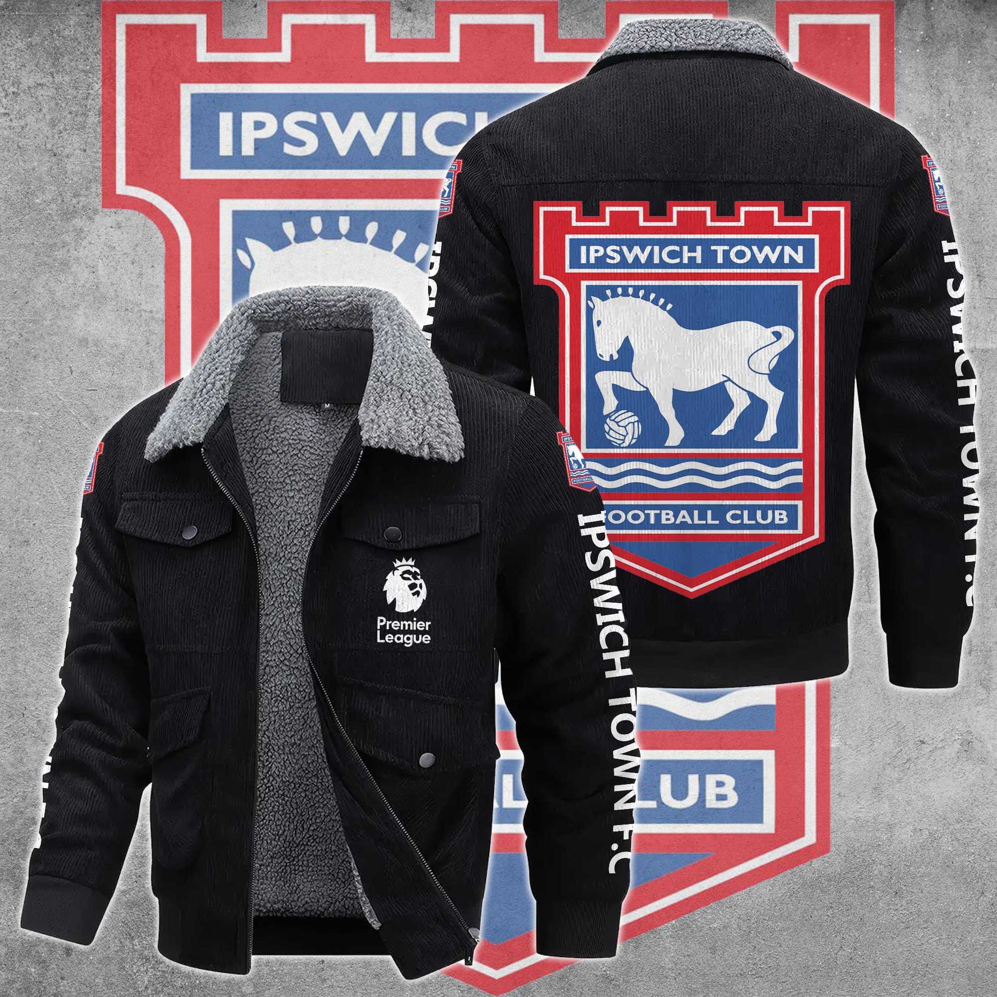 Ipswich Town F.C EPL Style Thermal Cotton Jacket Prim For Fans