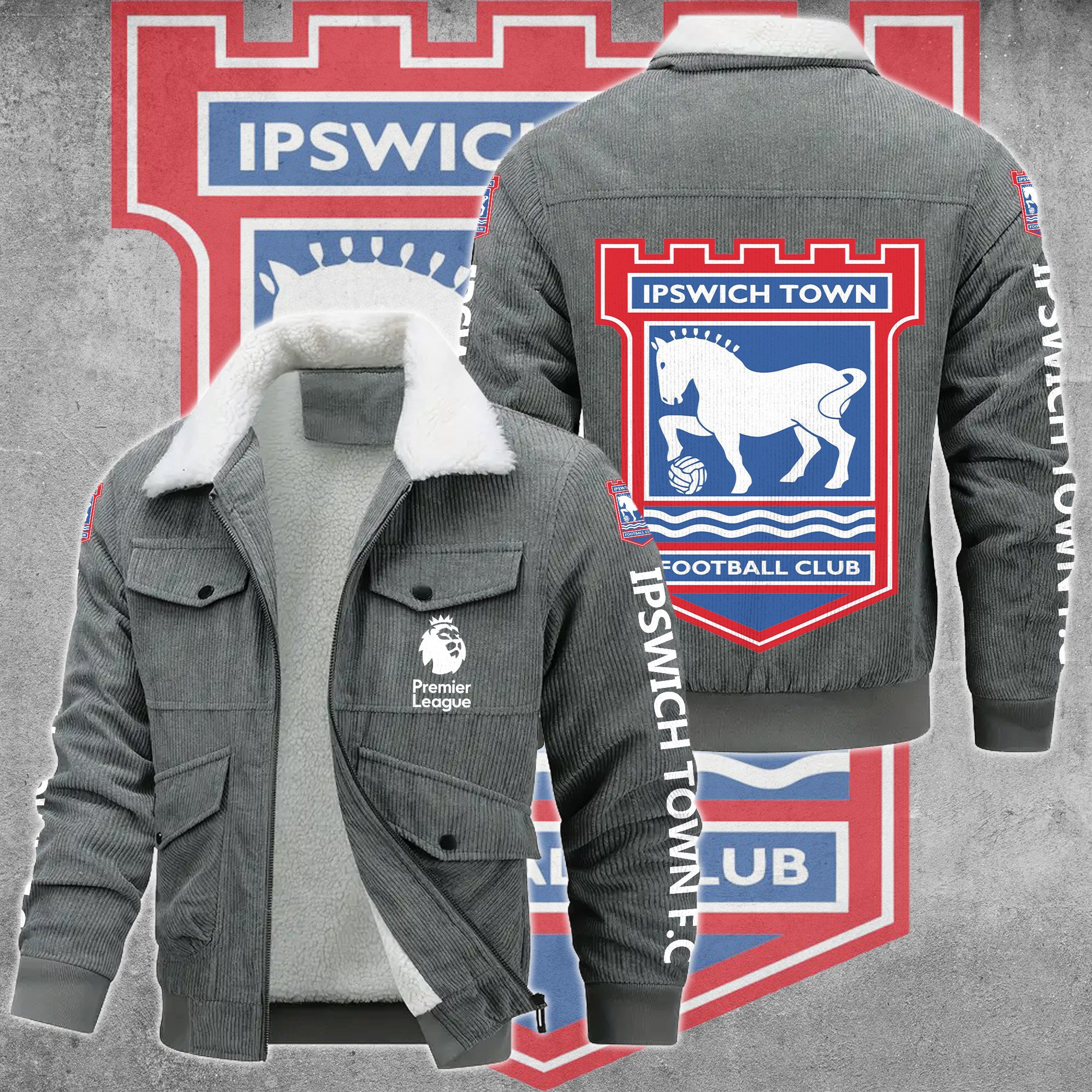Ipswich Town F.C EPL Style Thermal Cotton Jacket Prim For Fans