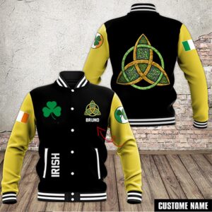Irish Shamrock Style Baseball Jacket For Fans