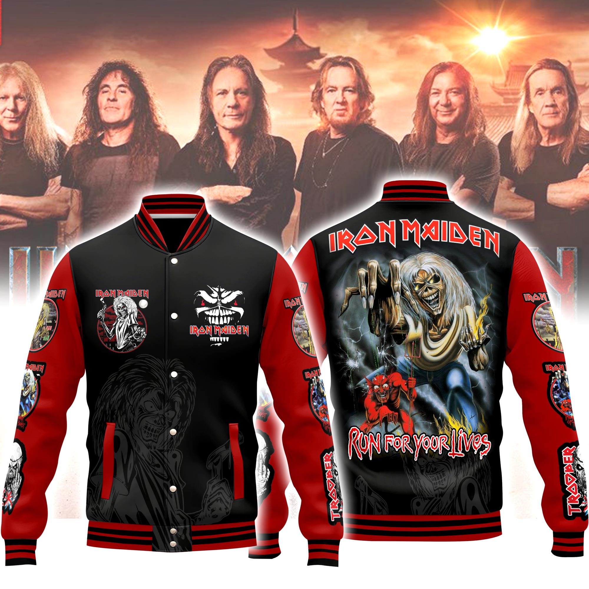 Iron Maiden Music Style Baseball Jacket