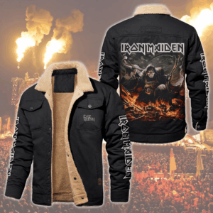 Iron Maiden Music Style Fleece Thermal Cotton Jacket For Fans