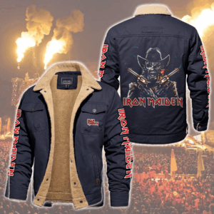Iron Maiden Music Style Fleece Thermal Cotton Jacket For Fans