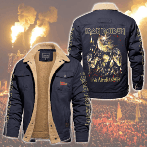 Iron Maiden Music Style Fleece Thermal Cotton Jacket For Fans