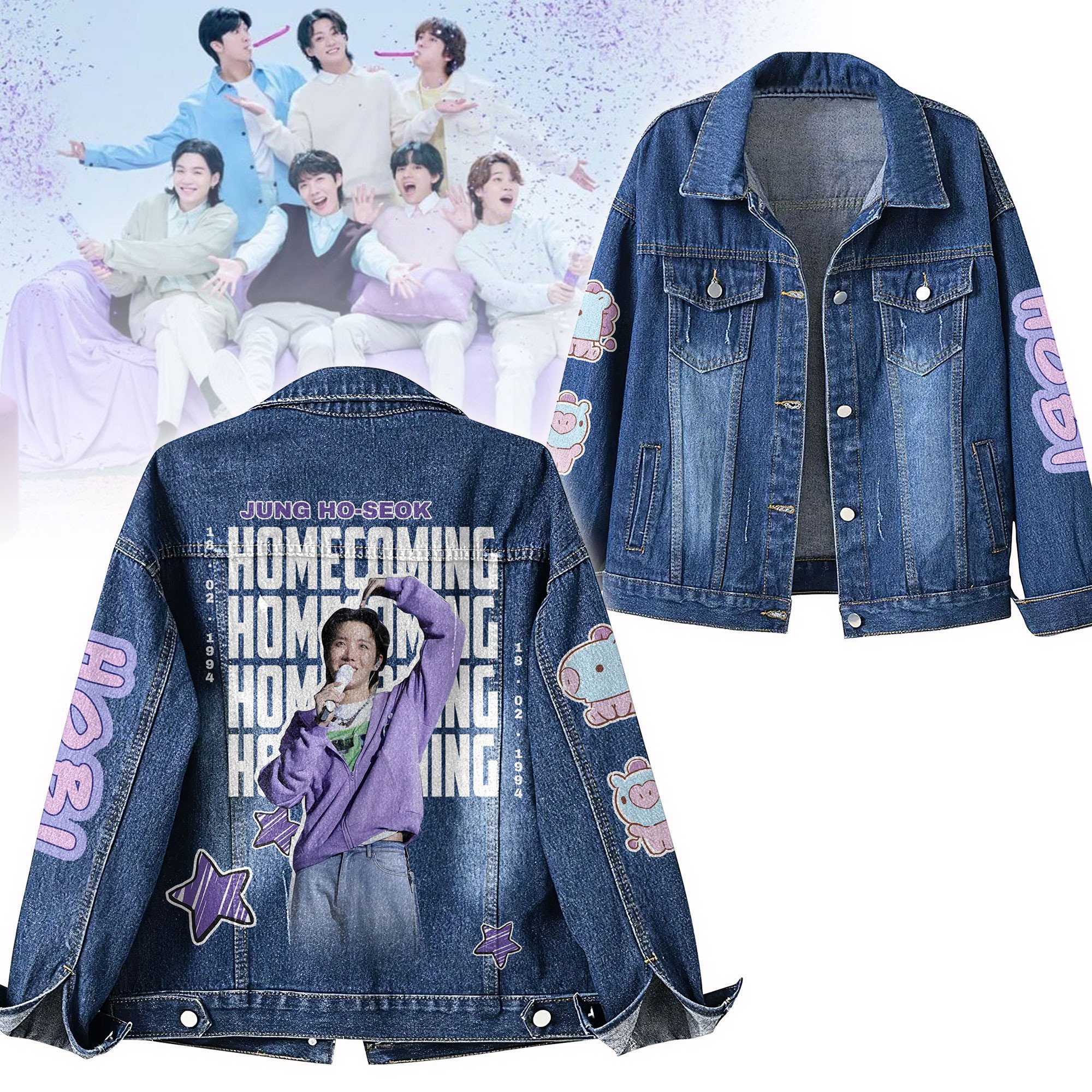J-Hope BTS Music Denim Jacket Gift For Fans