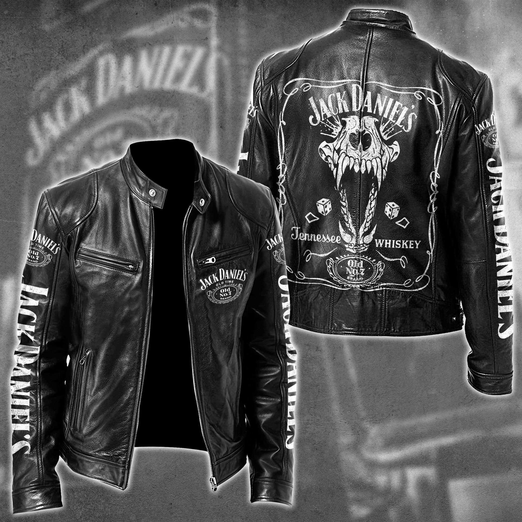 Jack Daniel's Whiskey Style Leather Jacket For Fans