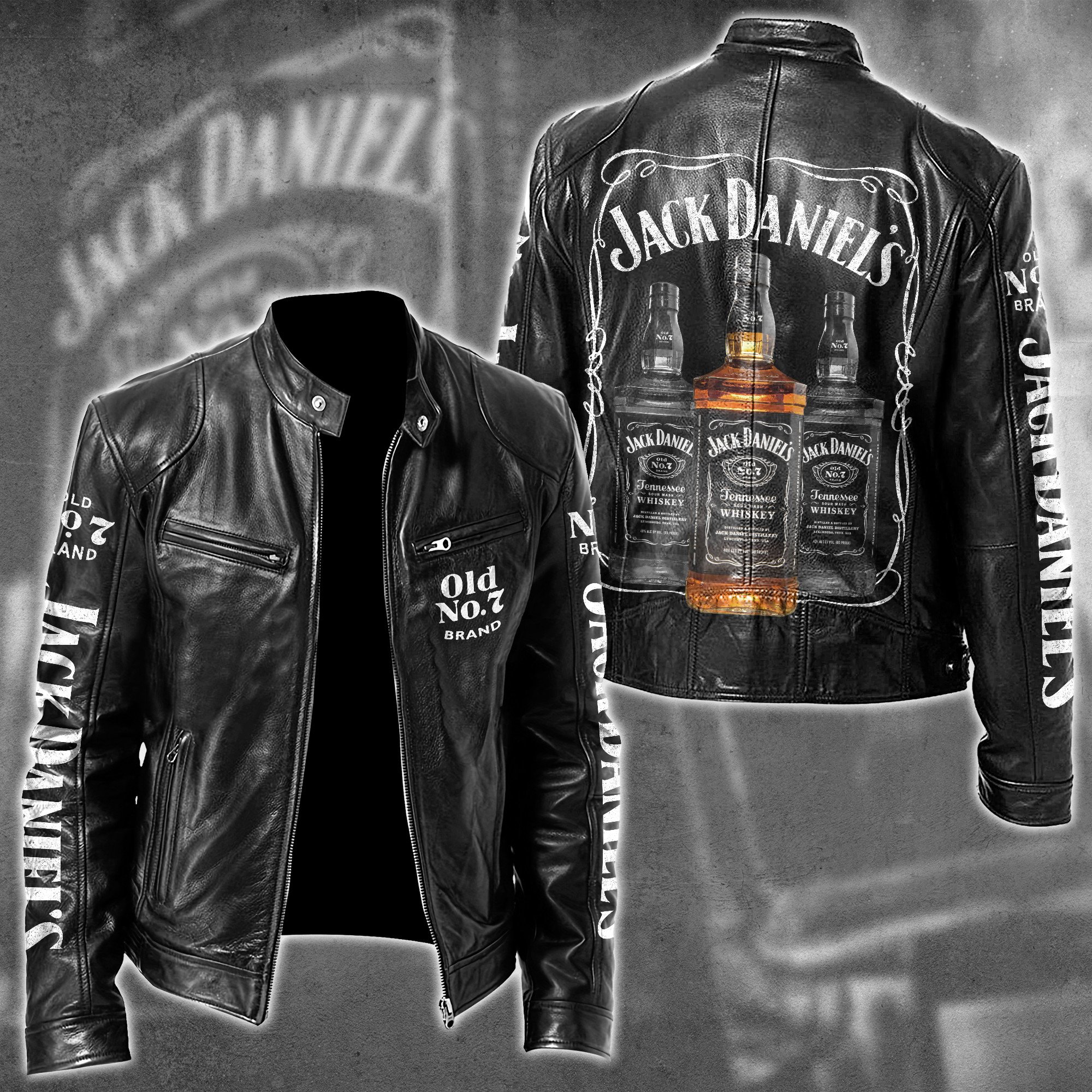 Jack Daniel's Whiskey Style Leather Jacket For Fans