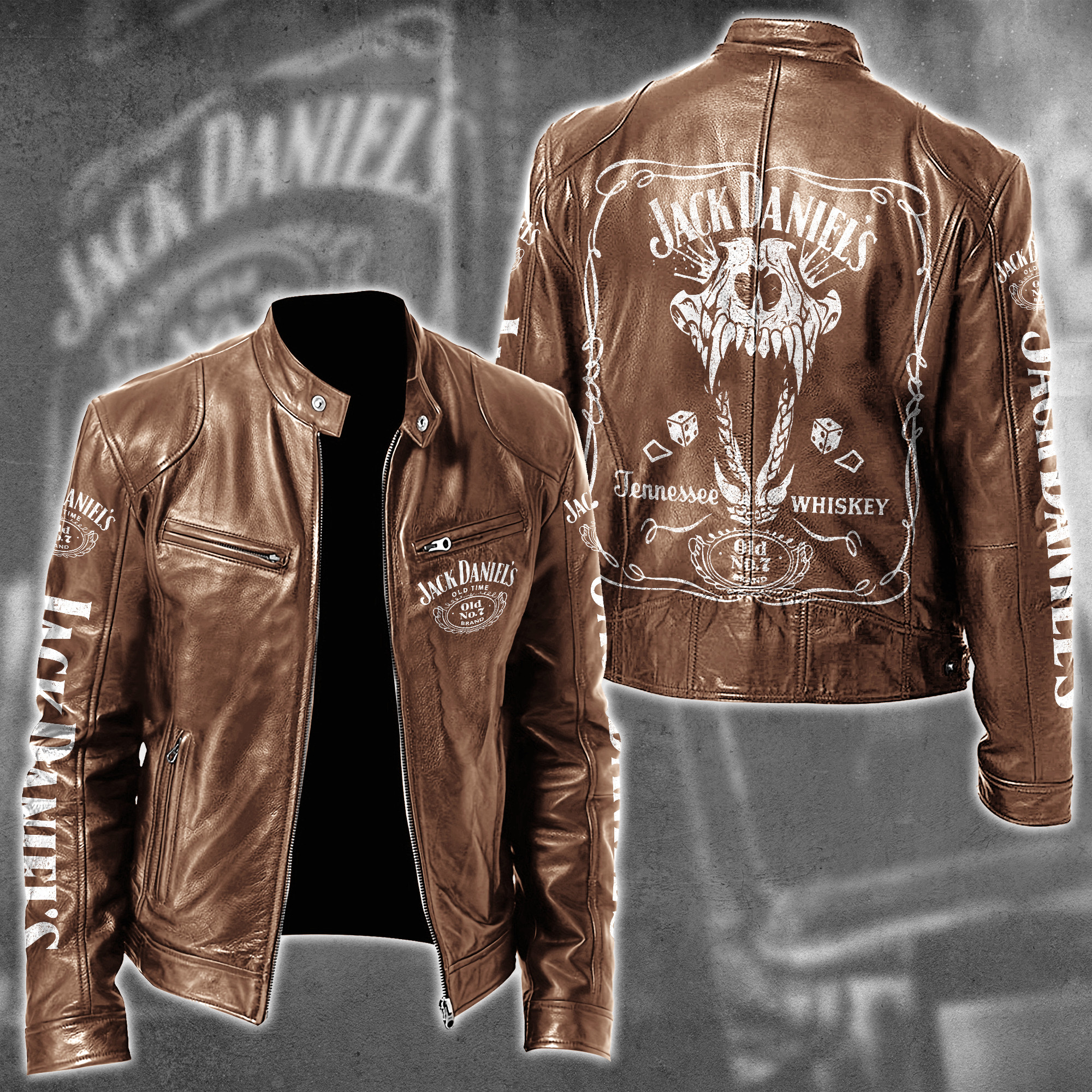 Jack Daniel's Whiskey Style Leather Jacket For Fans