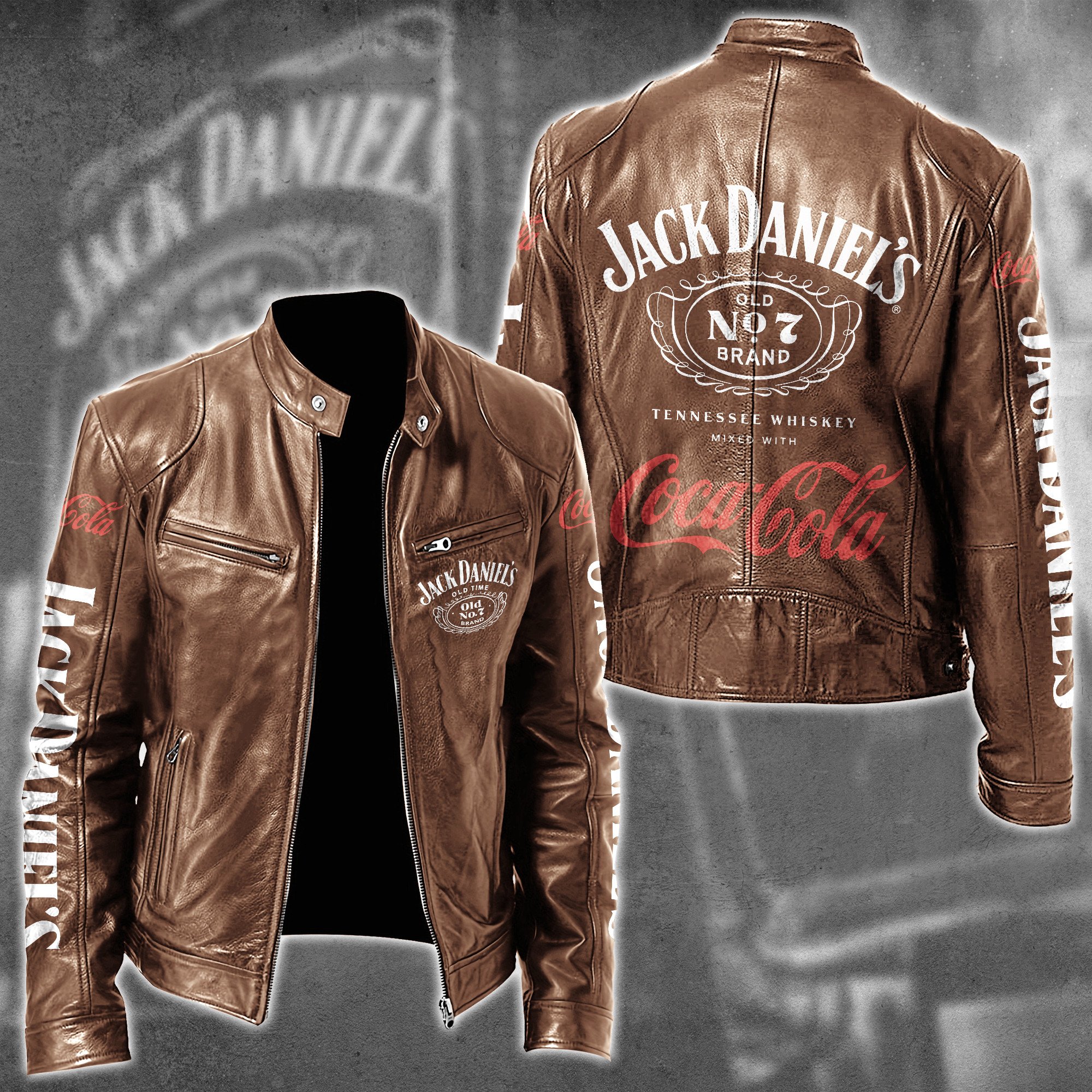 Jack Daniel's Whiskey Style Leather Jacket For Fans