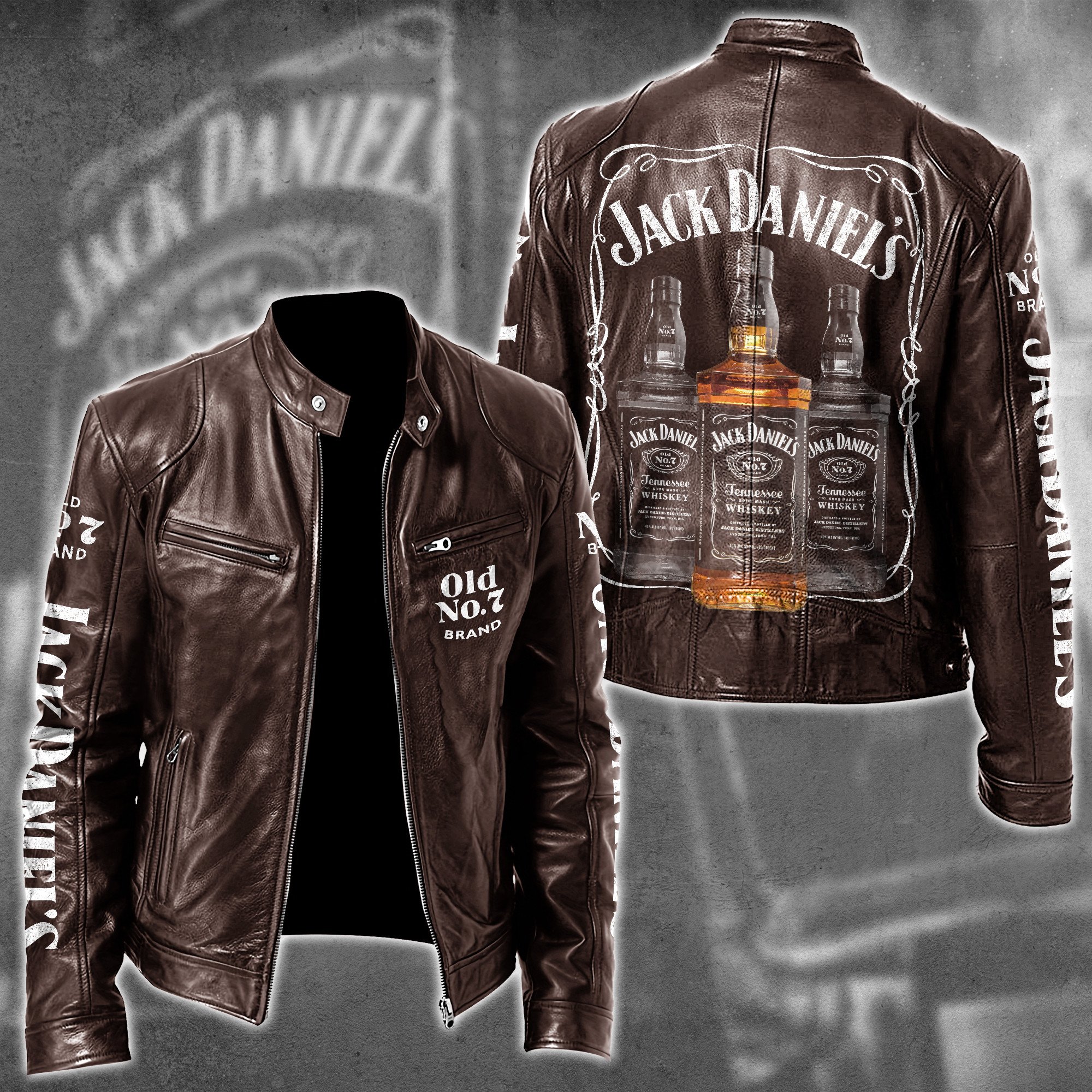 Jack Daniel's Whiskey Style Leather Jacket For Fans