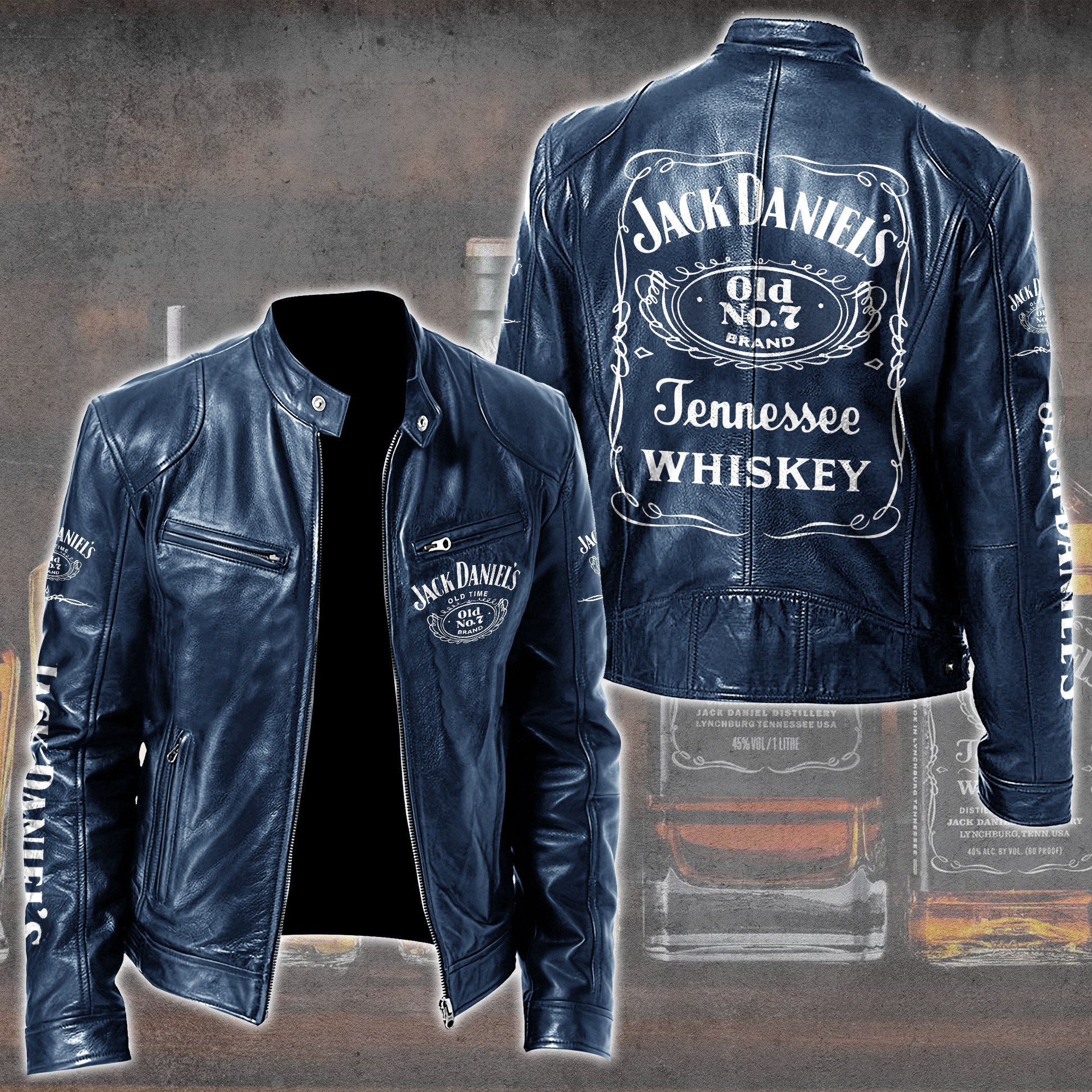 Jack Daniel's Whiskey Style Leather Jacket For Fans