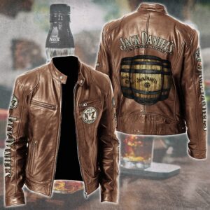 Jack Daniel's Whiskey Style Leather Jacket For Fans