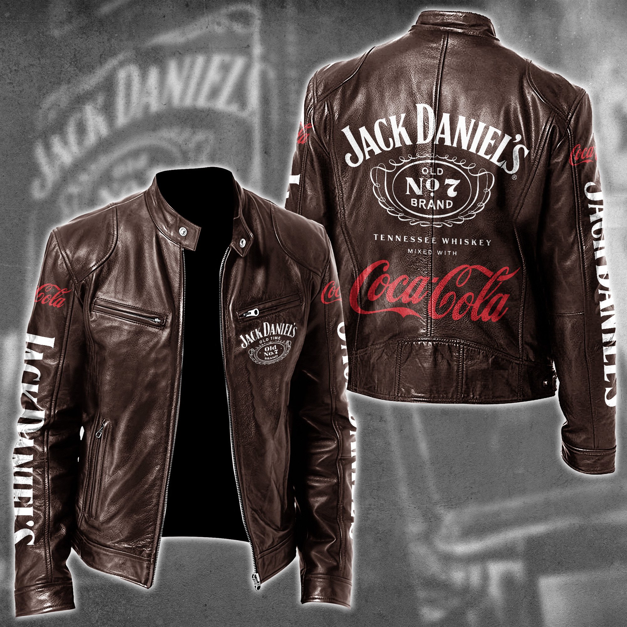 Jack Daniel's Whiskey Style Leather Jacket For Fans