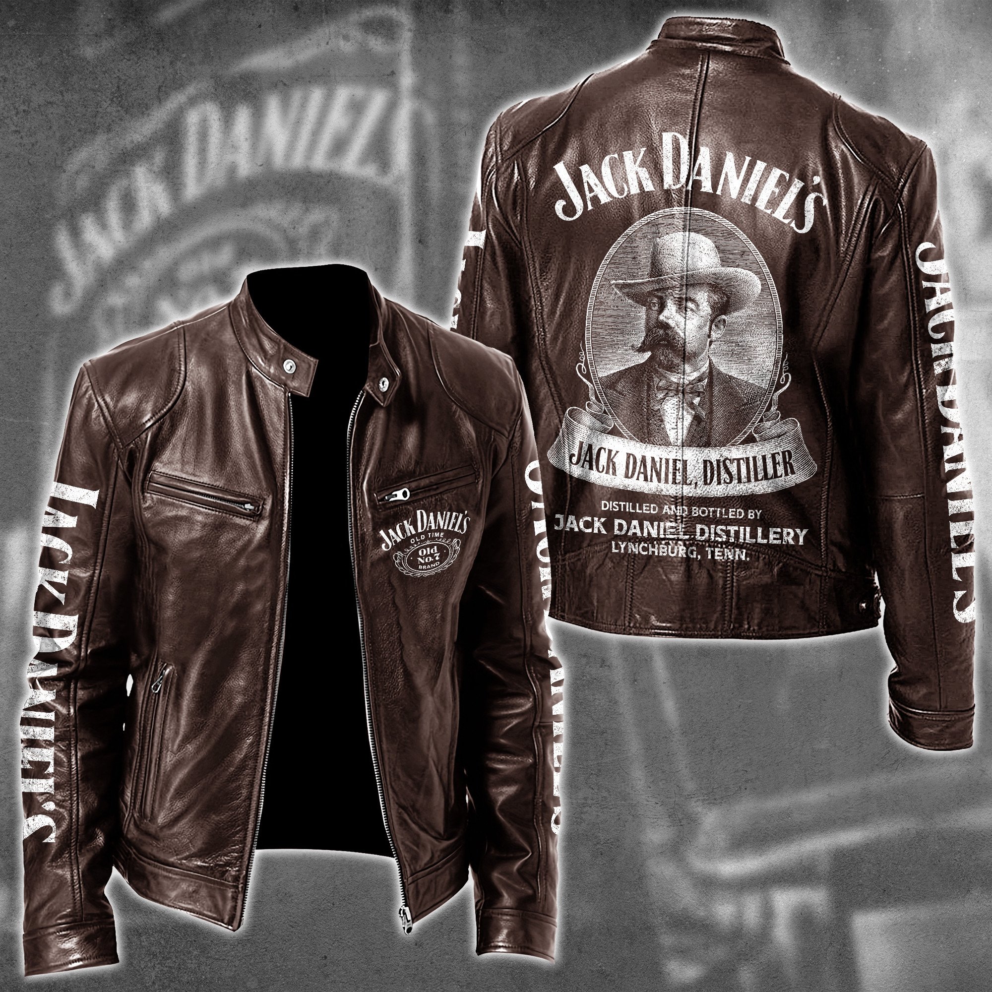 Jack Daniel's Whiskey Style Leather Jacket For Fans