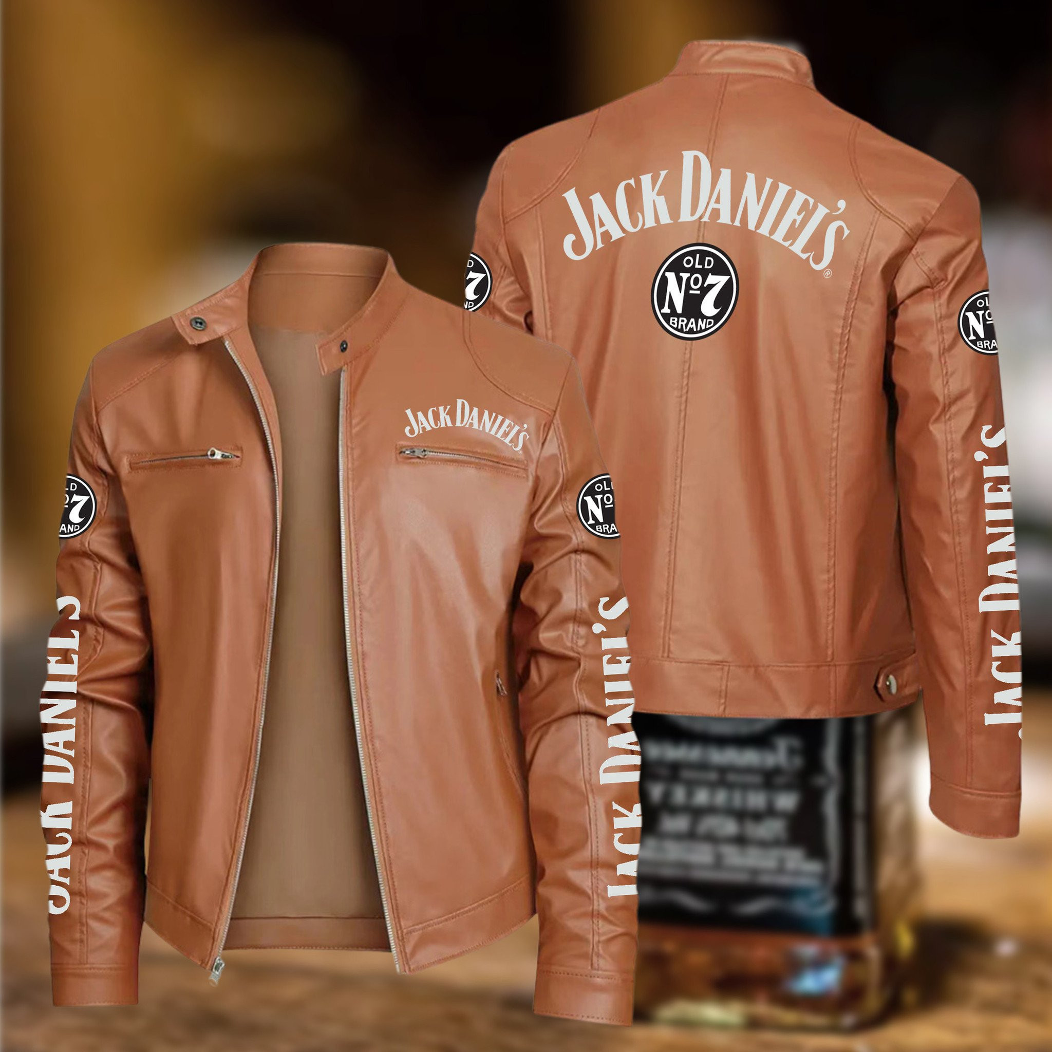 Jack Daniel's Whiskey Style Leather Jacket For Fans